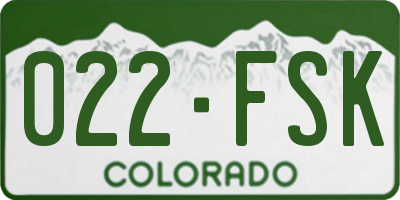 CO license plate 022FSK