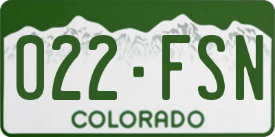 CO license plate 022FSN