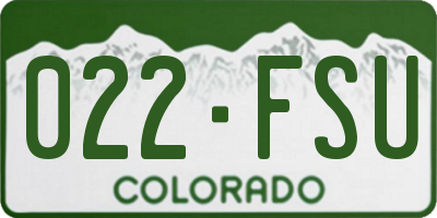 CO license plate 022FSU