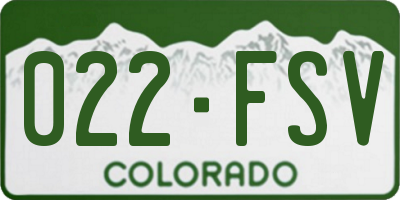 CO license plate 022FSV