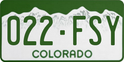 CO license plate 022FSY