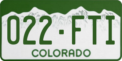CO license plate 022FTI