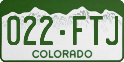 CO license plate 022FTJ
