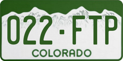 CO license plate 022FTP