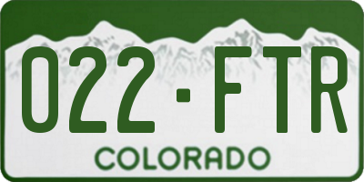 CO license plate 022FTR