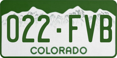 CO license plate 022FVB