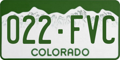 CO license plate 022FVC