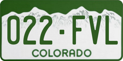 CO license plate 022FVL