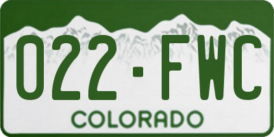 CO license plate 022FWC