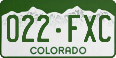 CO license plate 022FXC