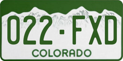 CO license plate 022FXD