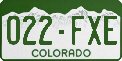 CO license plate 022FXE