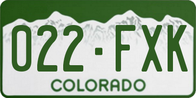 CO license plate 022FXK
