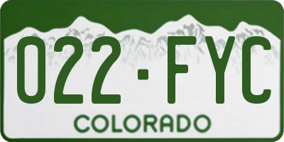 CO license plate 022FYC