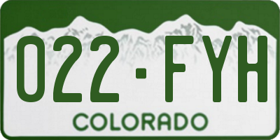 CO license plate 022FYH