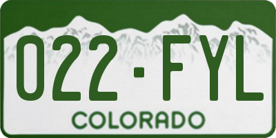 CO license plate 022FYL