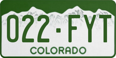 CO license plate 022FYT