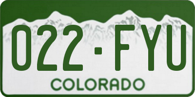 CO license plate 022FYU