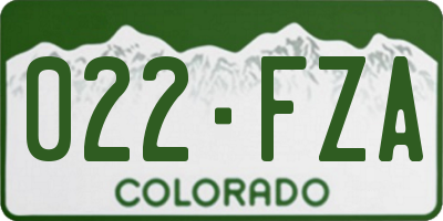 CO license plate 022FZA