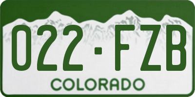 CO license plate 022FZB