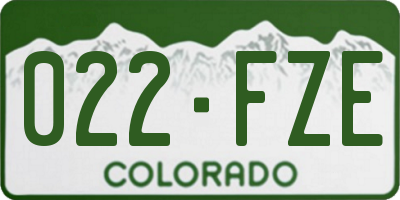 CO license plate 022FZE
