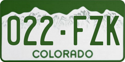 CO license plate 022FZK