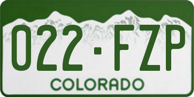 CO license plate 022FZP