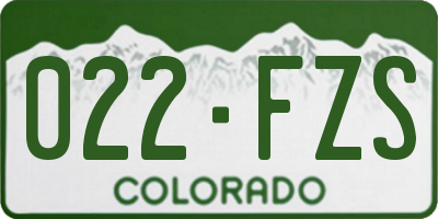 CO license plate 022FZS
