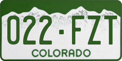 CO license plate 022FZT