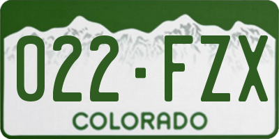 CO license plate 022FZX