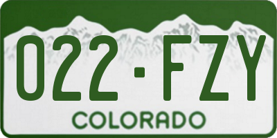 CO license plate 022FZY
