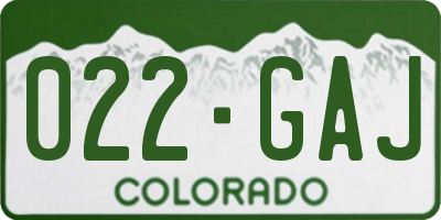 CO license plate 022GAJ