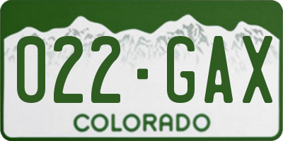 CO license plate 022GAX