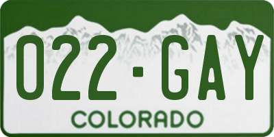 CO license plate 022GAY