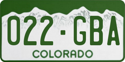 CO license plate 022GBA