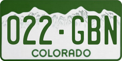 CO license plate 022GBN