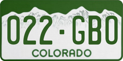 CO license plate 022GBO