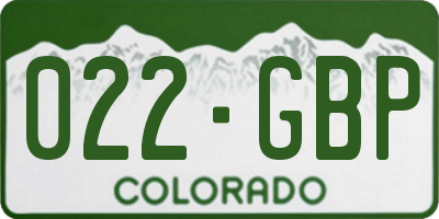 CO license plate 022GBP
