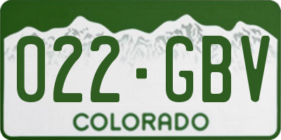 CO license plate 022GBV