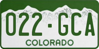 CO license plate 022GCA