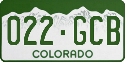 CO license plate 022GCB