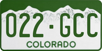 CO license plate 022GCC