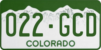 CO license plate 022GCD