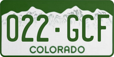 CO license plate 022GCF