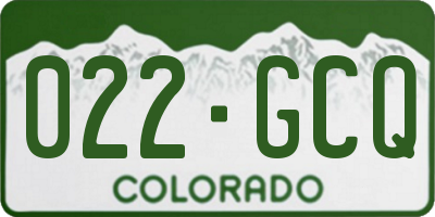 CO license plate 022GCQ