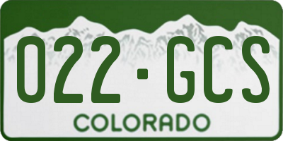 CO license plate 022GCS