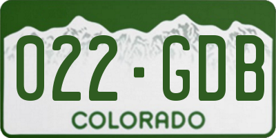 CO license plate 022GDB