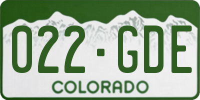 CO license plate 022GDE