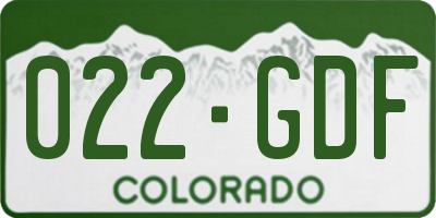 CO license plate 022GDF