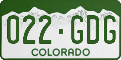 CO license plate 022GDG